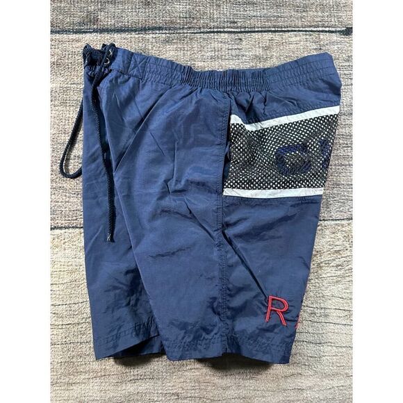 Vintage Chaps Ralph Lauren Swim Trunks Mens Lg Blue White Mesh Lined - Picture 5 of 8